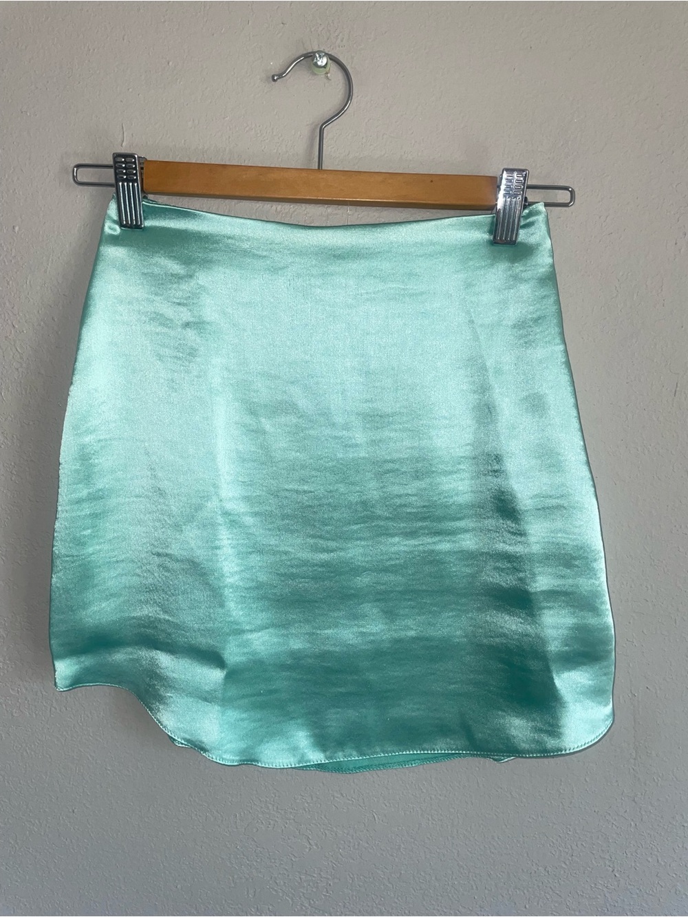 ASOS Mint Green Satin Mini Slip Skirt
